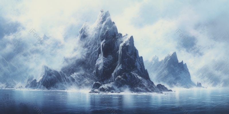 无人浓雾山谷中国风意境插画背景,插画/手绘图,插画/手绘图库,插画/手绘图下载,插画/手绘